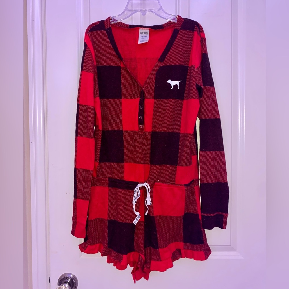 Victoria Secret Pink Sleep/Lounge Plaid Romper